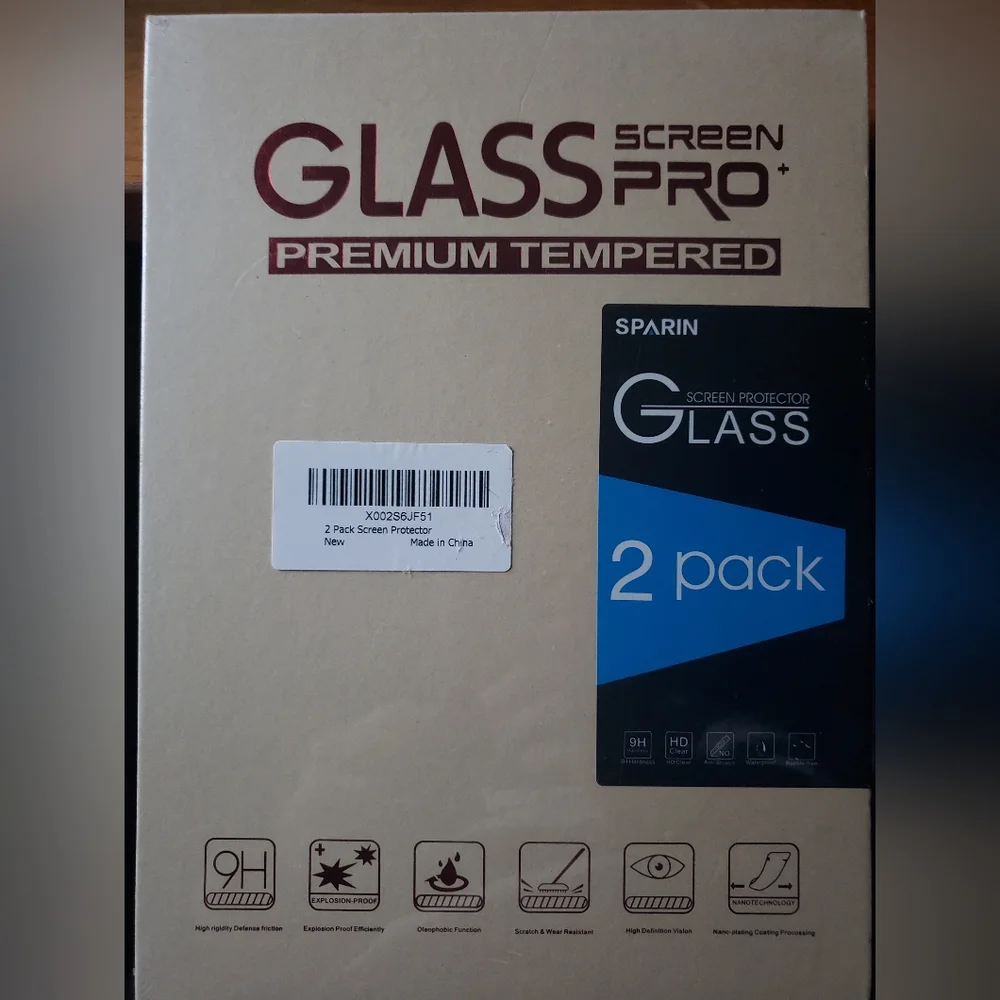 NEW Fac Sealed Glass Screen Pro Premium tempered 9H Sparin Screen Protector 2 Pk